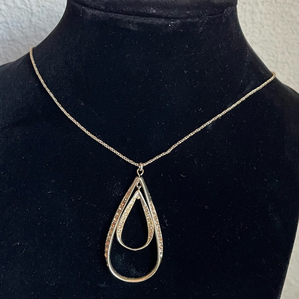 Fossil Necklace Gold Tone